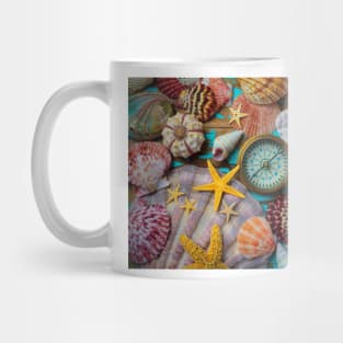 Compass And Seashells With Starfish Mug